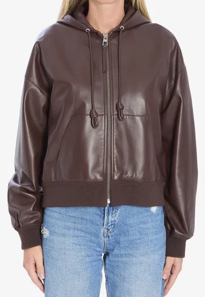 LOEWE FLAMENCO LEATHER ZIP-UP JACKET