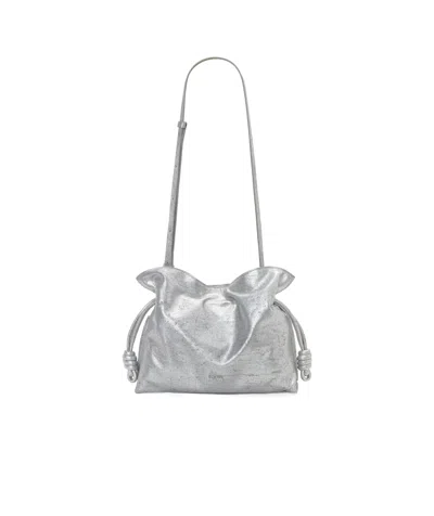 Loewe Flamenco Logo Shoulder Bag In Gray