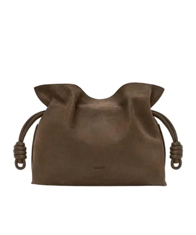 Loewe Flamenco Medium Clutch Bag In Green