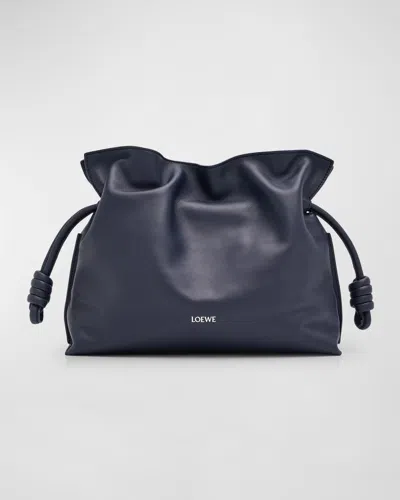 Loewe Flamenco Medium Clutch Bag In Napa Leather In Abyss Blue