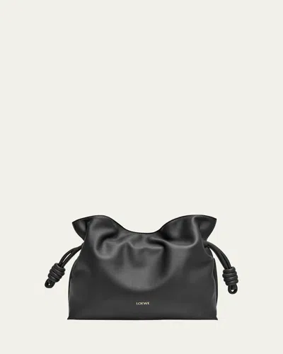 Loewe Flamenco Medium Clutch Bag In Napa Leather In Black