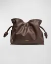 Loewe Flamenco Medium Clutch Bag In Napa Leather In Chocolate