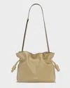 Loewe Flamenco Medium Clutch Bag In Napa Leather In Clay Green