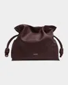 Loewe Flamenco Medium Clutch Bag In Napa Leather In Dark Burgundy