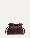 Loewe Flamenco Clutch Bag In Napa Leather With Golden Foil Anagram In Dark Burgundy