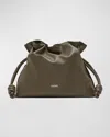 Loewe Flamenco Medium Clutch Bag In Napa Leather In Dark Khaki Green