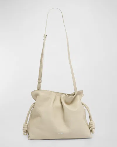 Loewe Flamenco Medium Clutch Bag In Napa Leather In Sea Salt