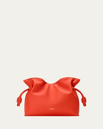 Loewe Flamenco Medium Clutch Bag In Nappa Leather In Orange