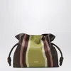 Loewe Flamenco Medium Clutch In Chocolate/light Moss