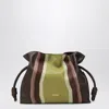 Loewe Flamenco Medium Clutch In Chocolate/light Moss