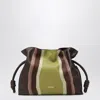 Loewe Flamenco Medium Clutch In Chocolate/light Moss Women