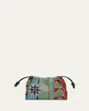 Loewe Flamenco Medium Embellished Shoulder Bag In Denim-print Leather In Multicolor