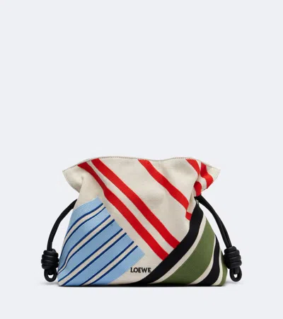Loewe Flamenco Medium Embroidered Canvas Clutch In Multicoloured