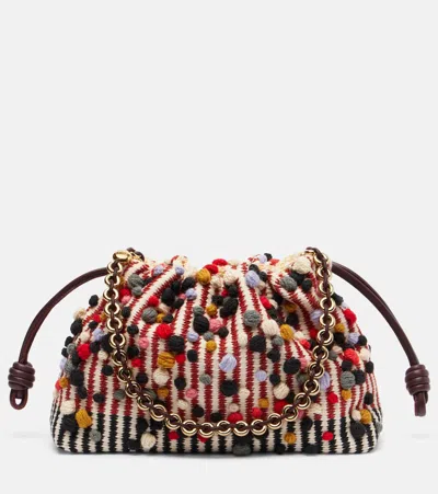 Loewe Flamenco Medium Knitted Clutch In Multi