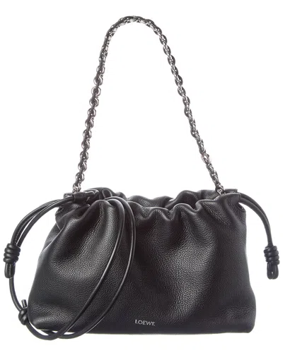 Loewe Flamenco Medium Leather Bucket Bag In Metallic