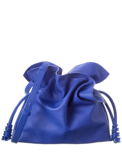 Loewe Flamenco Medium Leather Bucket Bag In Blue