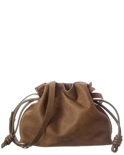 Loewe Flamenco Medium Leather Bucket Bag In Brown