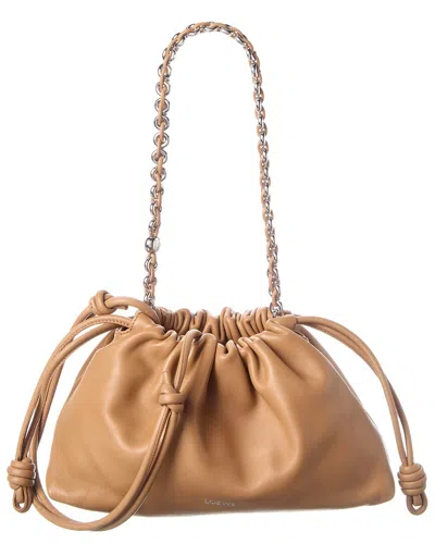 Loewe Flamenco Medium Leather Bucket Bag In Neutral