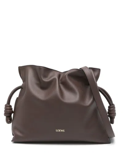 Loewe Flamenco Xl Leather Clutch In Brown