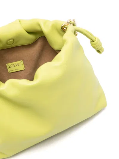 Loewe Flamenco Medium Leather Clutch Bag In Green