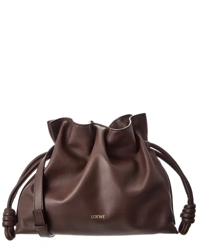 Loewe Flamenco Medium Leather Clutch In Brown