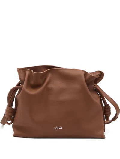 Loewe Flamenco Medium Leather Clutch In Brown