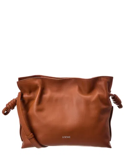 Loewe Flamenco Medium Leather Clutch In Brown