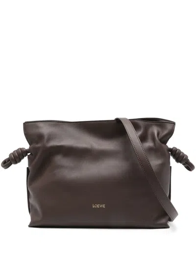 Loewe Flamenco Medium Leather Clutch In Brown