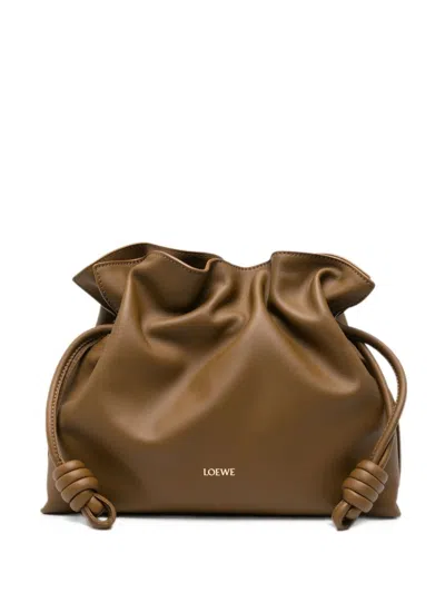 Loewe Flamenco Medium Leather Clutch In Brown