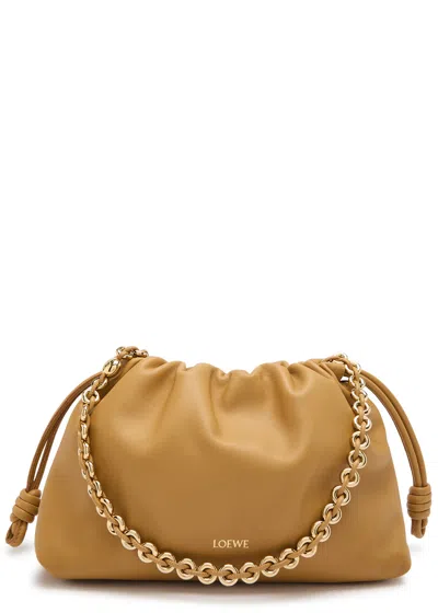 Loewe Flamenco Medium Leather Clutch In Brown