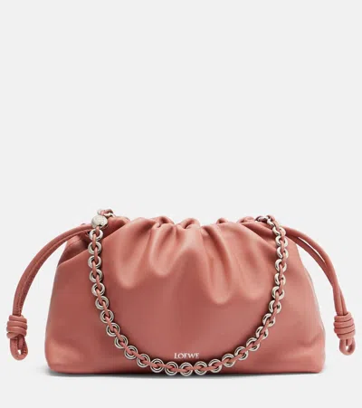 Loewe Flamenco Medium Leather Clutch In Pink
