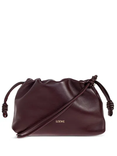 Loewe Flamenco Medium Leather Clutch In Red