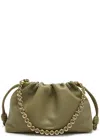 Loewe Flamenco Medium Leather Clutch In Sage