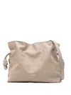 Loewe Flamenco Medium Leather Clutch In Sand
