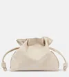 Loewe Flamenco Medium Leather Clutch In White