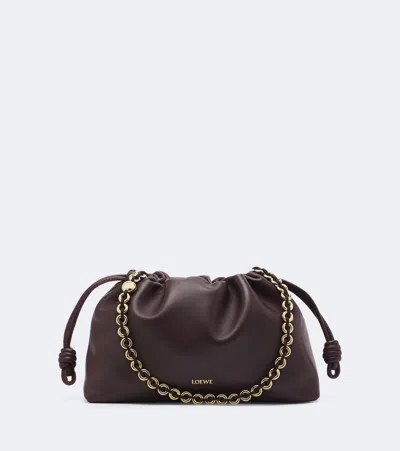 Loewe Flamenco Medium Leather Shoulder Bag In Burgundy