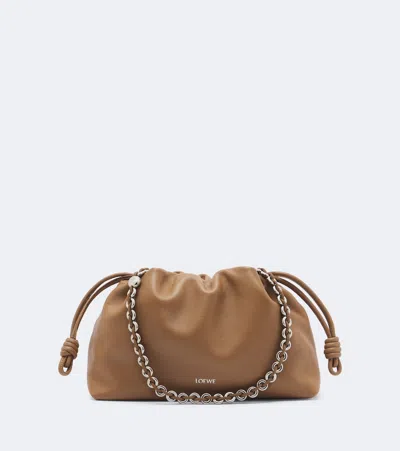 Loewe Flamenco Medium Leather Shoulder Bag In Mocha