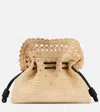 Loewe Flamenco Medium Ruffled Clutch Bag In Raffia In Neutrals