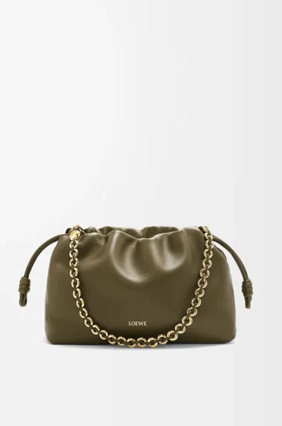 Loewe Medium Flamenco Purse In Mellow Nappa Lambskin In Green