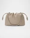 Loewe Medium Leather Flamenco Clutch Shoulder Bag In Neutral