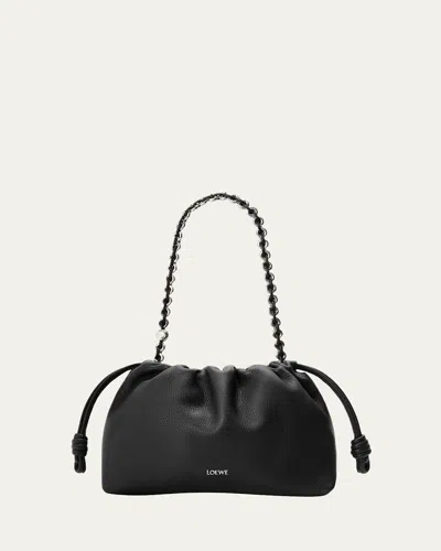 Loewe Flamenco Medium Shoulder Bag In Leather In Black