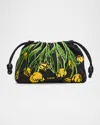 Loewe Flamenco Medium Shoulder Bag In Tulips Denim In Black