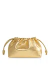 Loewe Flamenco Metallic Drawstring Clutch Bag In Gold