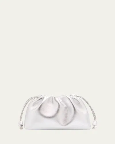 Loewe Flamenco Metallic Leather Shoulder Bag In Silver