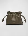 Loewe Flamenco Mini Clutch Bag In Napa Leather In Dark Khaki Green