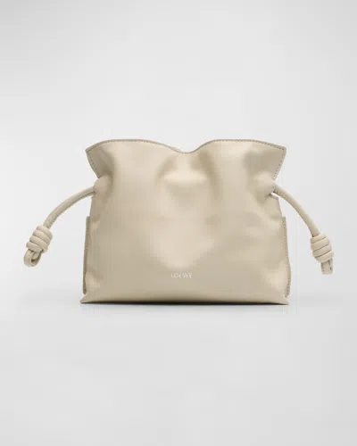 Loewe Flamenco Mini Clutch Bag In Napa Leather In Sea Salt