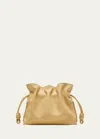 Loewe Flamenco Mini Leather Clutch In Dark Butter