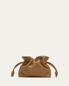 Loewe Flamenco Mini Clutch Bag In Napa Leather With Blind Embossed Anagram In Oak