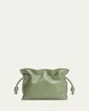 Loewe Flamenco Mini Clutch Bag In Napa Leather With Blind Embossed Anagram In Rosemary