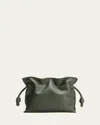 Loewe Flamenco Mini Clutch Bag In Napa Leather With Blind Embossed Anagram In Bottle Green